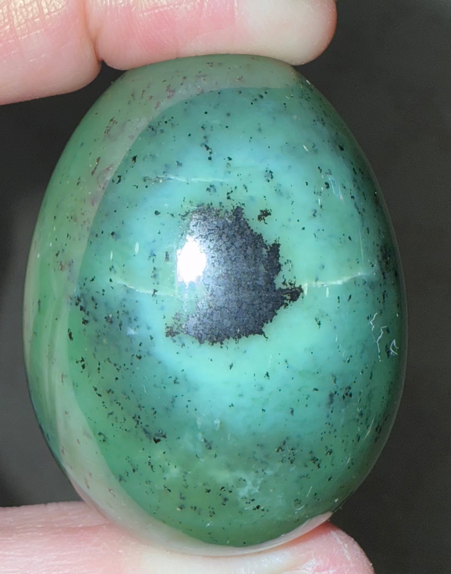 1930 Natural Green Eye Nephrite Jade Egg - 128g